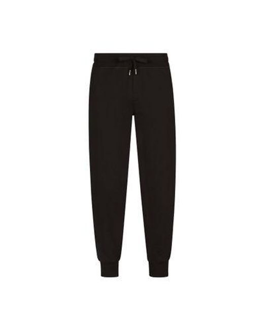 Dolce & Gabbana Black Jersey Jogging Pants for men