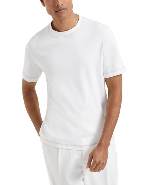 Brunello Cucinelli Rundhals-T-Shirt in White für Herren