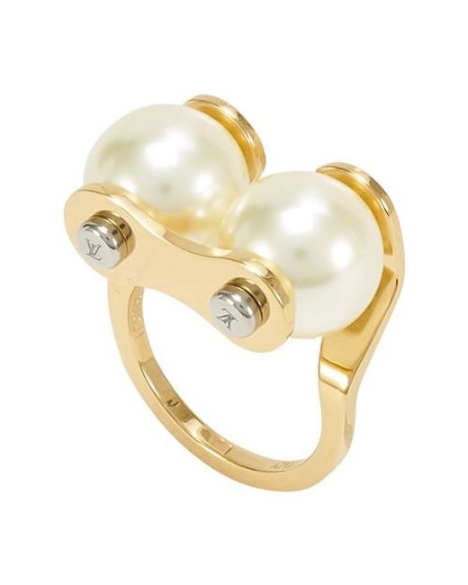 Louis Vuitton Metallic Lv Speedy Pearls Ring