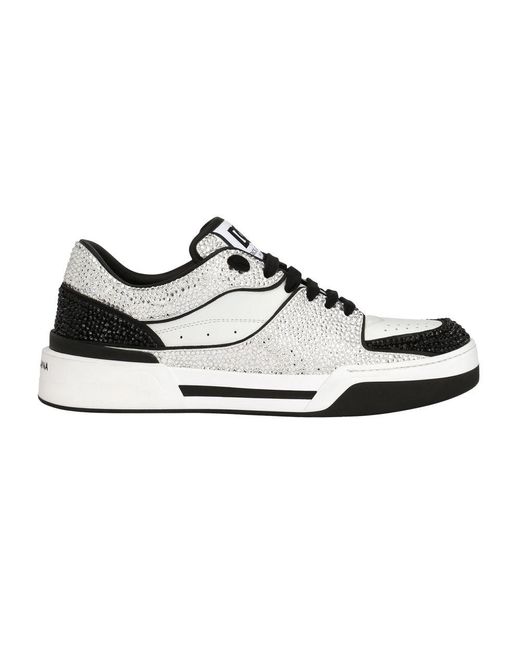 Dolce & Gabbana Black Leather New Roma Sneakers for men