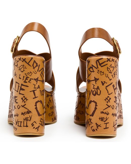 Chloé Brown Sandalen Mit Keilabsatz Maxime 130