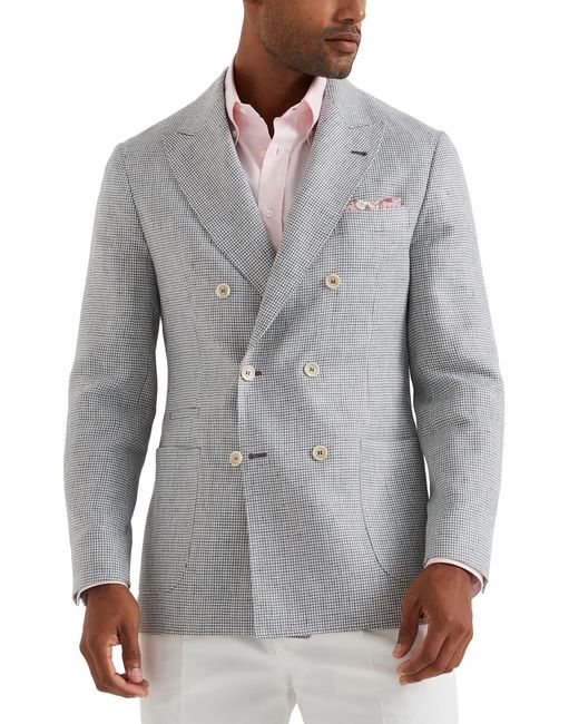 Brunello Cucinelli Gray Deconstructed Houndstooth Jacket for men