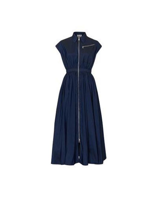 Alexander McQueen Blue Short-sleeve Midi Dress