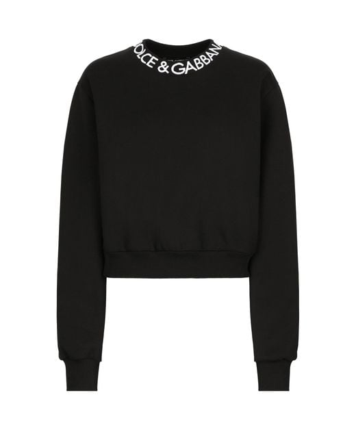 Dolce & Gabbana Black Jersey Sweatshirt