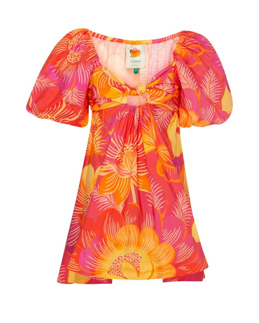 Farm Rio Pink Summer Garden Ombre Mini Dress