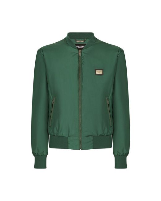 Dolce & Gabbana Green Nylon Jacket With Branded Tag for men