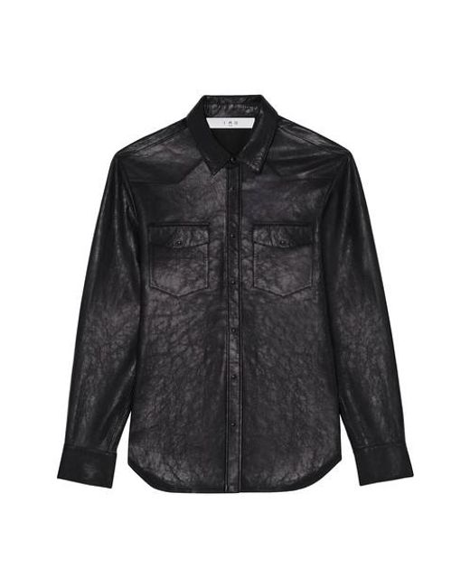 IRO Black Ollie Leather Overshirt for men