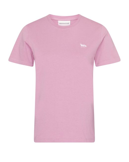 Maison Kitsuné Pink Short-Sleeved T-Shirt With Baby Fox Logo