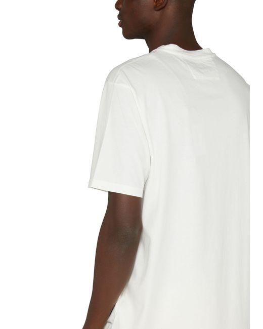 T-shirt en jersey de coton fin 24/1 artisanal avec logo C P Company pour homme en coloris White