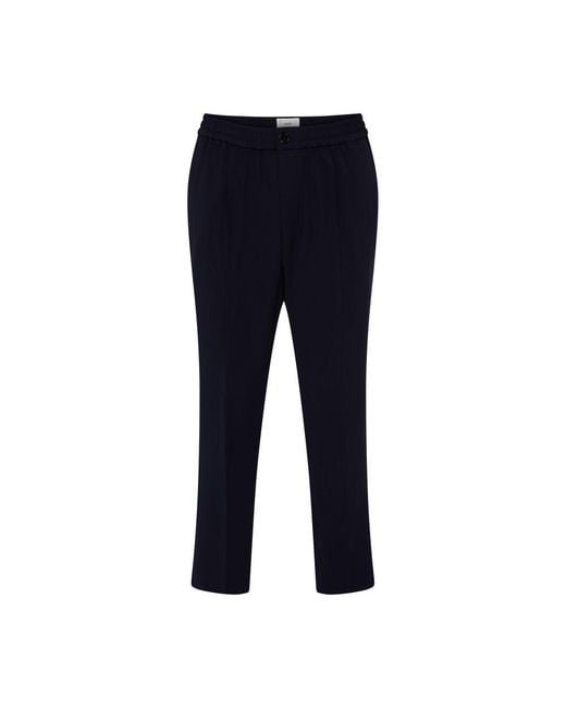 AMI Blue Elasticated Waist Cropped Trousers for men