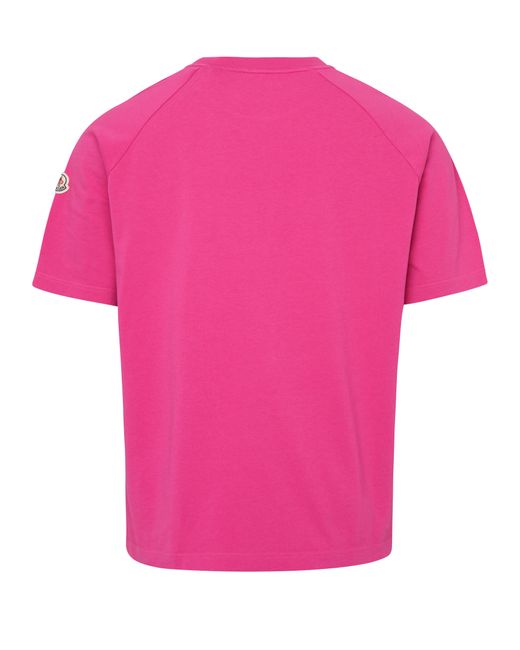 Moncler Kurzärmeliges T-Shirt in Pink für Herren