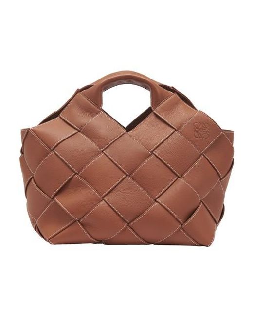 Loewe Brown Woven Textured-leather Tote