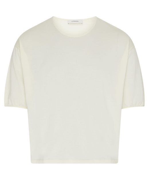 Lemaire White Short Sleeve Relaxed T-shirt for men