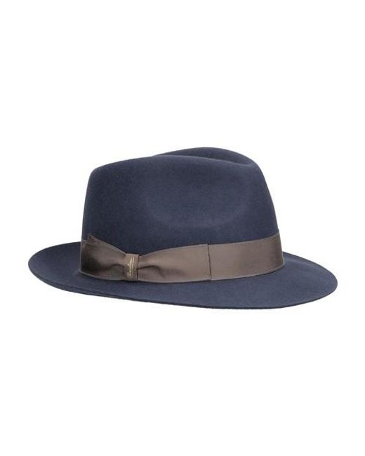 Borsalino Fedora Brushed Felt in Blue Lyst Canada