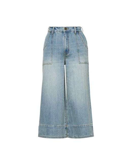 Joie Blue Rosetta Wide Crop Jeans