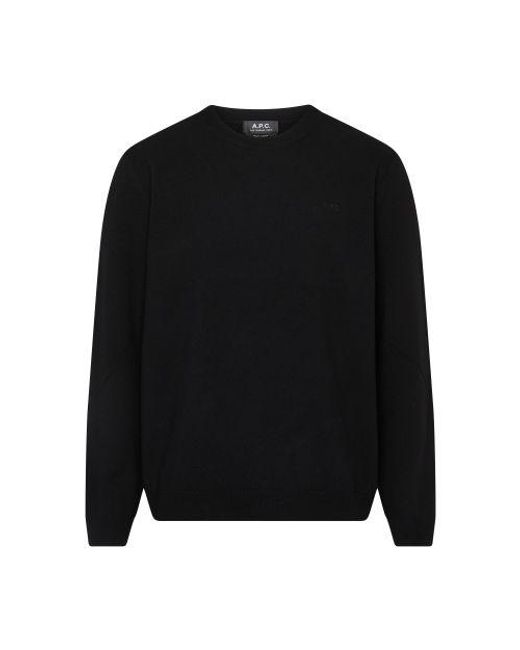 A.P.C. Black Matt Sweater for men