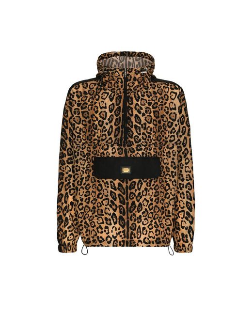 Dolce & Gabbana Brown Hooded Jacket for men