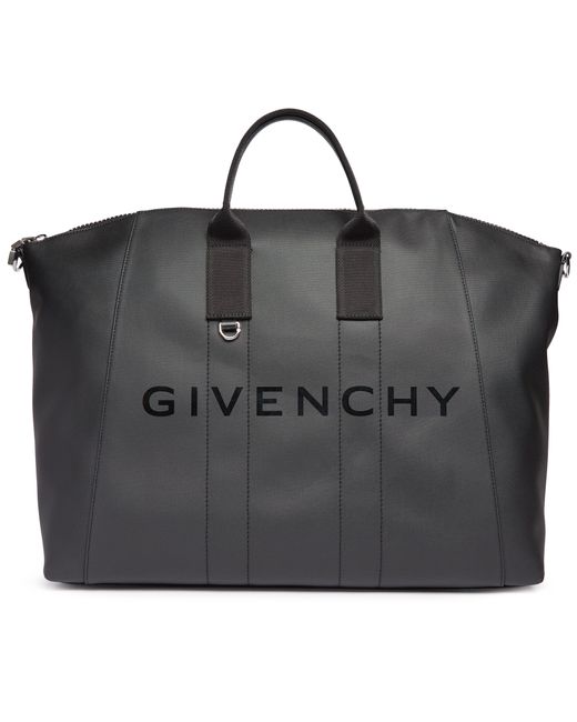 Givenchy Black Medium Antigona Sport Bag In Coated Canvas for men