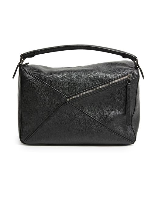 Loewe Black Puzzle Large Grained Calfskin Bag for men