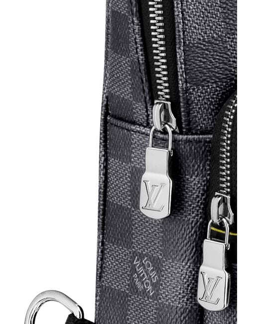 Louis Vuitton Avenue Sling Cloth Satchel Black