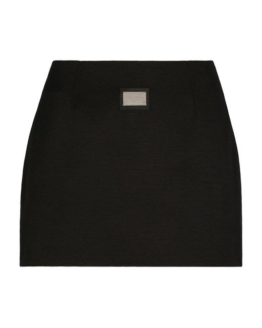 Dolce & Gabbana Black Short Ottoman Skirt