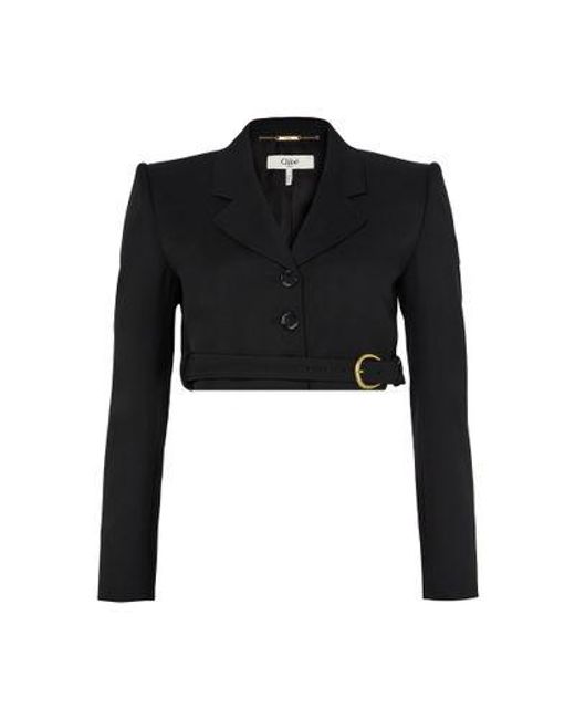 Chloé Black Cropped Blazer