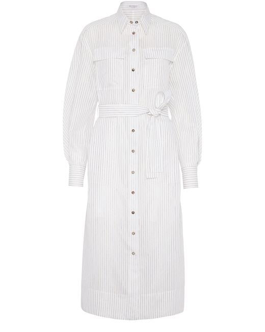 Brunello Cucinelli White Shirt Dress