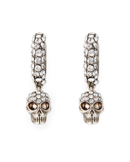 Boucles D'Oreilles Skull Alexander McQueen en coloris Metallic