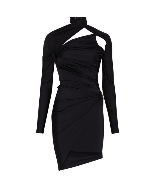 Coperni Black Asymmetric Jersey Dress