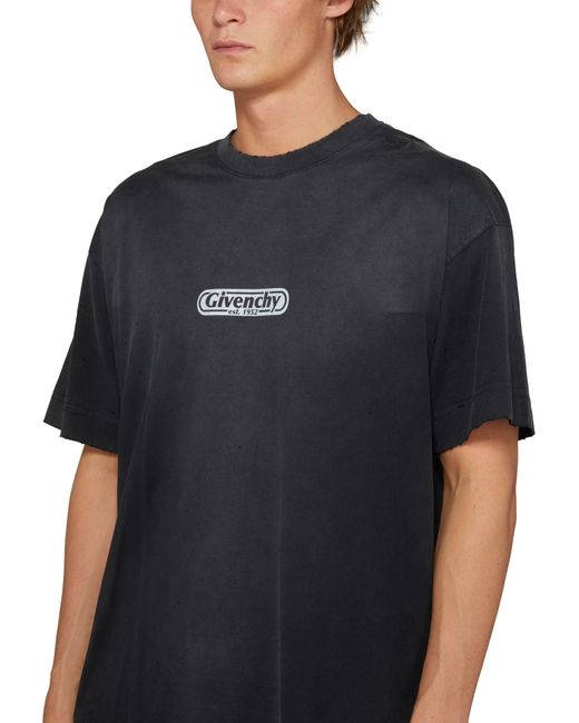 Givenchy T-Shirt aus Baumwoll-Jersey mit Logoprint in Distressed-Optik in Black für Herren