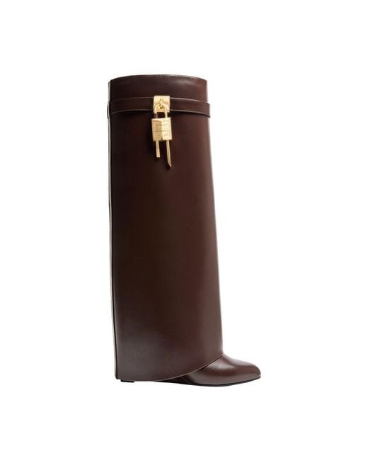 Givenchy Brown Stiefel Shark Lock