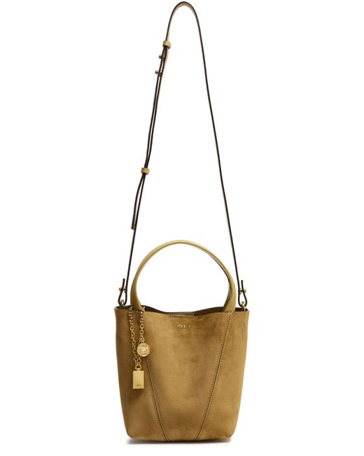 Petit Sac Cabas En Cuir Velours Spin Chloé en coloris Brown