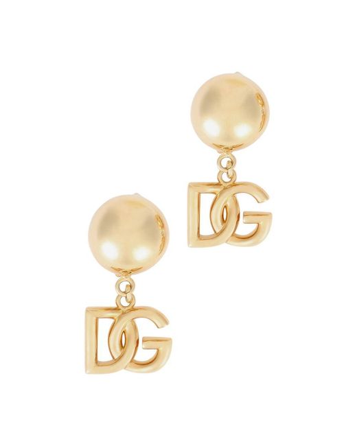Dolce & Gabbana Metallic Clip-on Earrings With Dg Logo for men