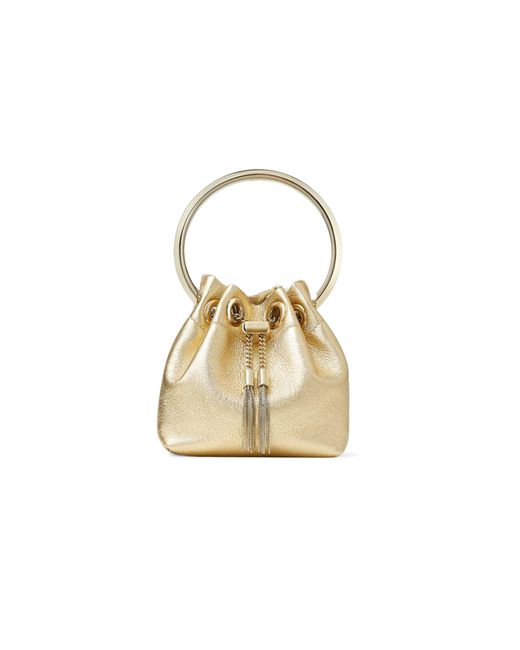 Jimmy Choo Metallic Bon Bon Micro Bucket Bag