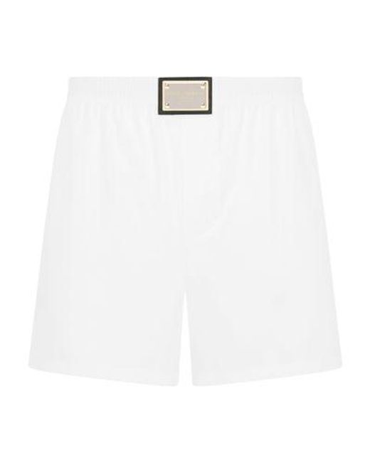 Dolce & Gabbana White Long Cotton Boxers for men