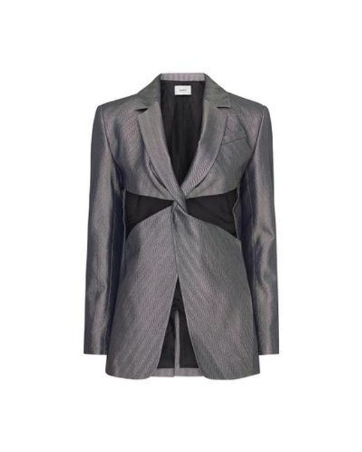 Coperni Gray Twisted Cut-out Tailored Blazer
