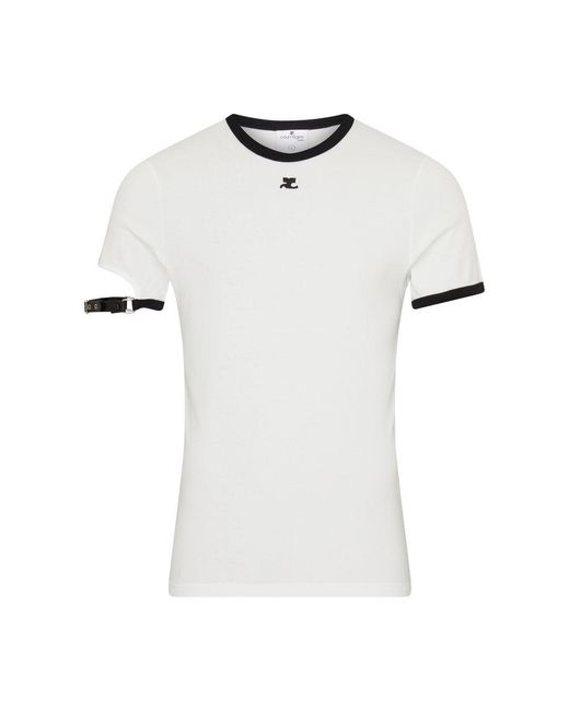 Courreges White Contrast T-shirt for men