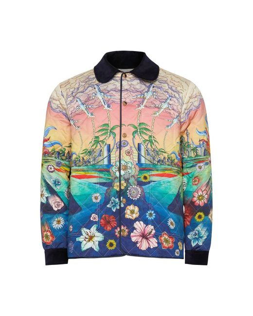 Casablancabrand Multicolor Printed And Quilted Hunting Casual Jacket for men