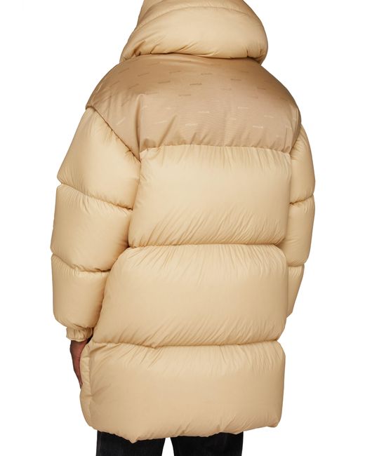 Moncler Natural Knee-Length Puffer Down Jacket for men