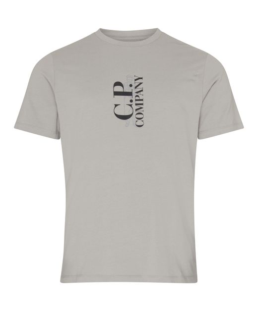 C P Company Gray 30/1 Jersey British Sailor T-shirt With Logo for men