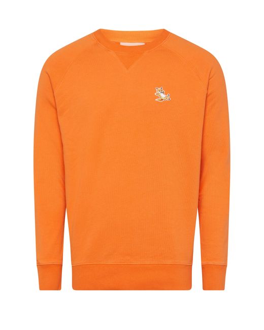 Maison Kitsuné Orange Chillax Fox Patch Sweatshirt for men
