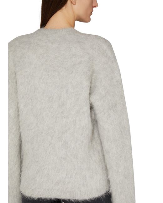 Totême  Gray Alpaca V-neck Sweater