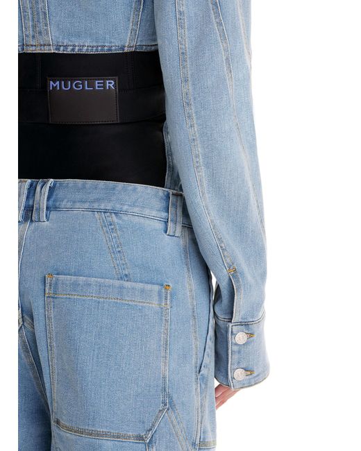 Mugler Blue Cropped Jacket