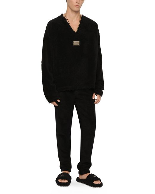 Dolce & Gabbana Black Terrycloth jogging Pants With Tag for men
