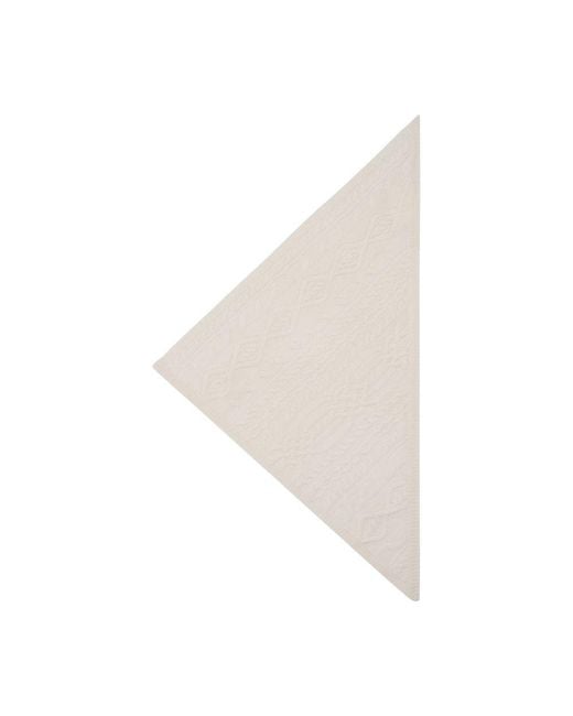Bompard White Cashmere Cable Knit Triangle