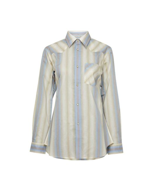 Lemaire Blue Fitted Western Shirt