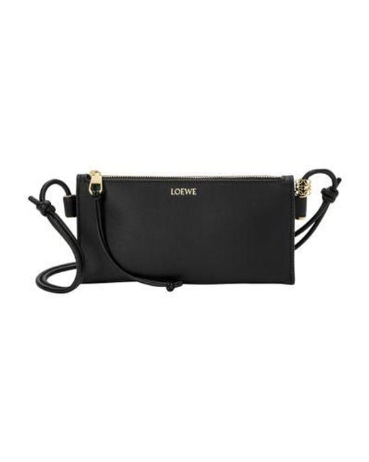 Loewe Black Joya Pochette Aus Schwarzem Kalbsnappa