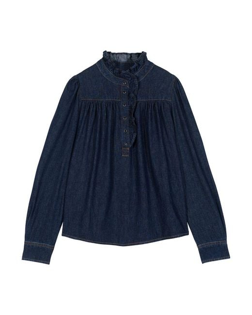 Ba&sh Blue Bluse Milac