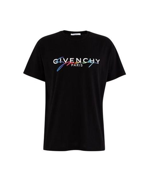 T-shirt Rainbow Logo Givenchy pour homme en coloris Black
