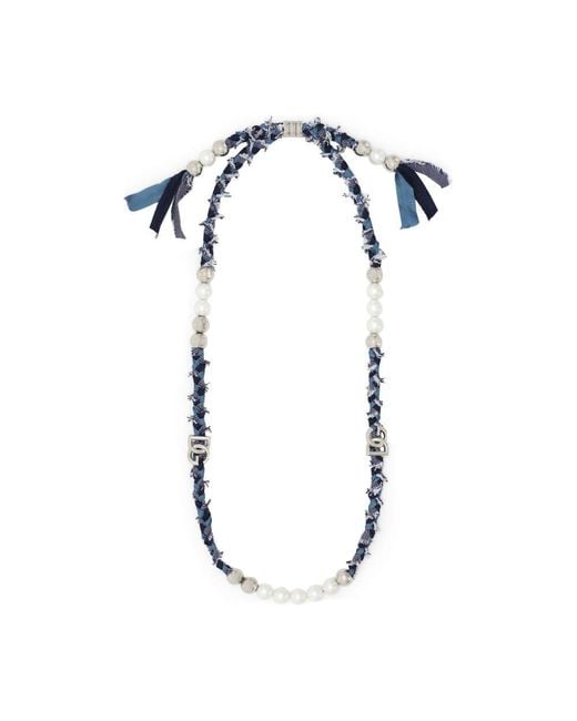 Dolce & Gabbana Blue "marina" Interwoven Necklace for men